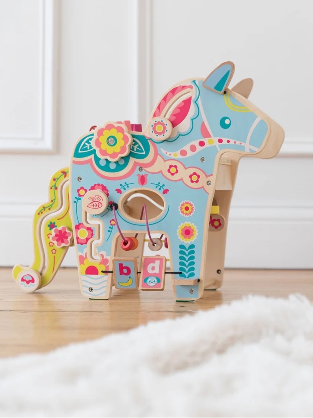 Manhattan Toy Playful Pony Wooden Toddler Activity Center baby colorful decor